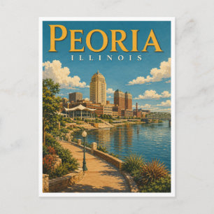 Cartão Postal Peoria Illinois Peoria Riverfront GeoSaga