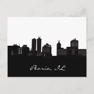 Cartão Postal Peoria, Illinois - Preto e Branco