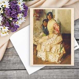 Cartão Postal Pepilla e sua filha, Joaquín Sorolla