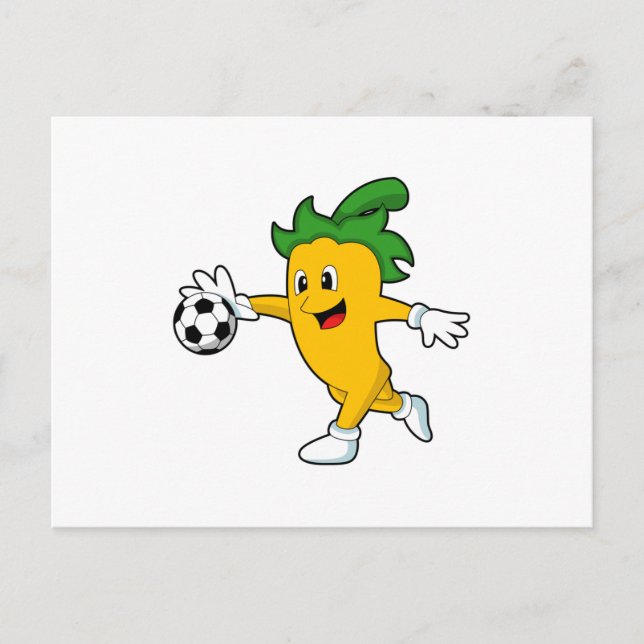 Cartão Postal Pepper Vegan como jogador de futebol com Futebol.P (Frente)