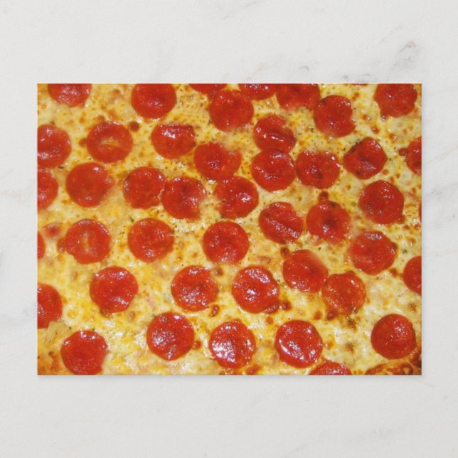 Cartão Postal Pepperoni Pizza (Frente)