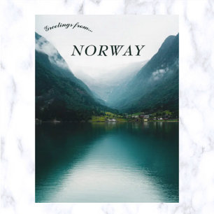 Cartão Postal Pequena aldeia de pesca em Årdal Noruega