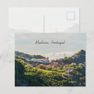 Cartão Postal Pequena Aldeia na Encosta, Paisagem da Madeira