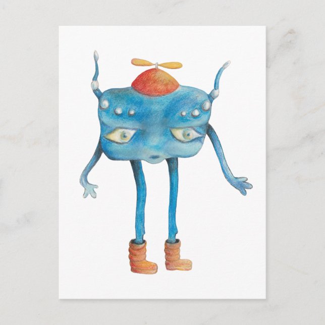 Cartão Postal Pequena Alienígena Pi (Frente)