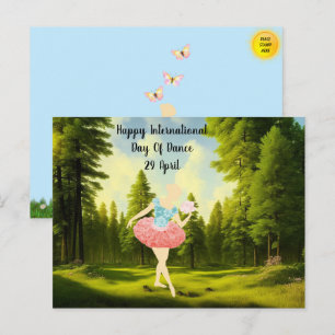 Cartão Postal Pequena Bailarina - Dia da Dança 29 Abr