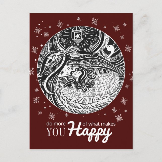 Cartão Postal Pequena Correspondente | Cartão-postal Vinho (Frente)