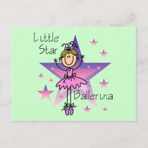 Cartão Postal Pequena Estrela Ballerina - Cabelo Loiro