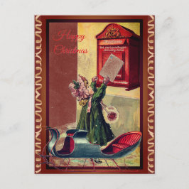 Cartão Postal Pequena Garota de Correspondência de Carta Vintage