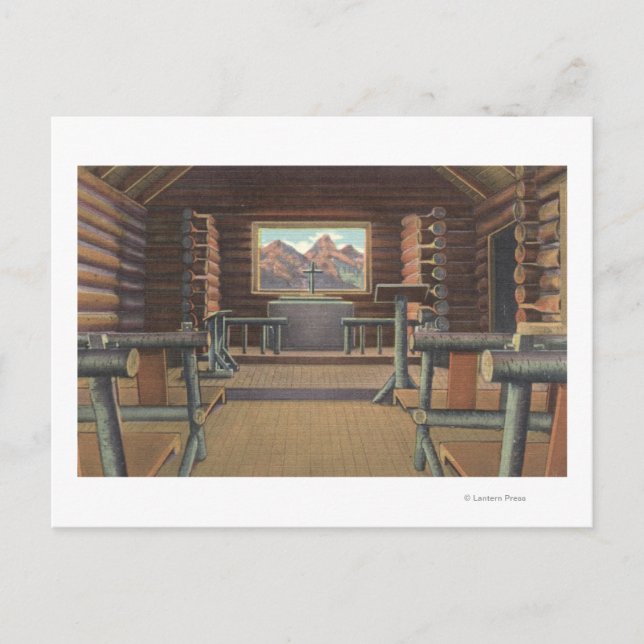 Cartão Postal Pequena Igreja de Cais na Vista do Cobra River (Frente)