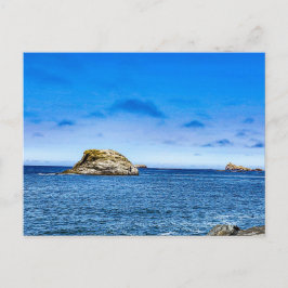 Cartão Postal Pequena Ilha Rochosa Paisagem Marítima Vista Tra