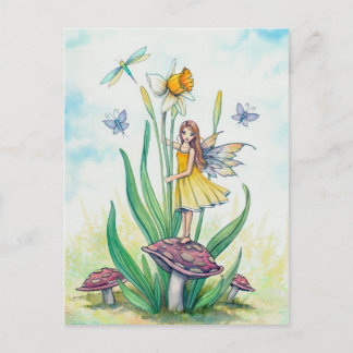Cartão Postal Pequena Ilustração de Arte de Fantasia da Fada do
