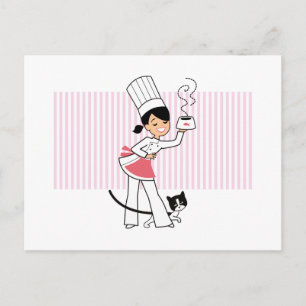 Cartão Postal Pequena Ilustração de Chef em