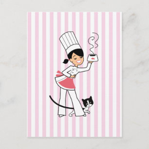 Cartão Postal Pequena Ilustração de Chef em