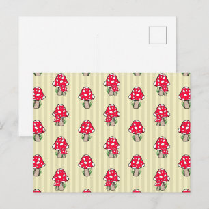 Cartão Postal Pequena Ilustração de Cogumelo