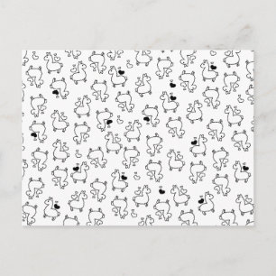 Cartão Postal Pequena Llama Silhouette Madness