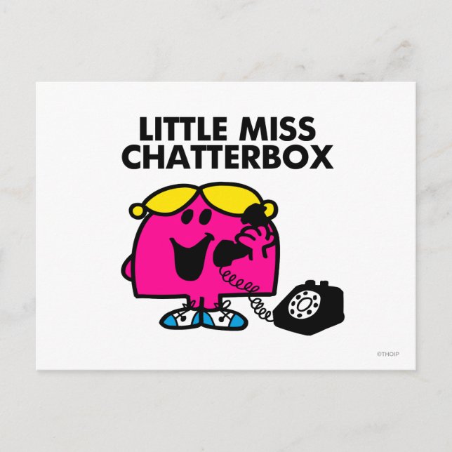 Cartão Postal Pequena Miss Chatterbox e Telefone Negro (Frente)