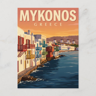 Cartão Postal Pequena Veneza, Mykonos Grécia