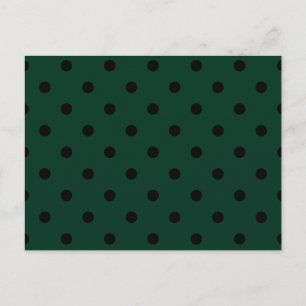 Cartão Postal Pequenas Bolinhas - Preto em Verde Escuro