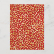 Pequenas flores em Chiyogami Vermelho