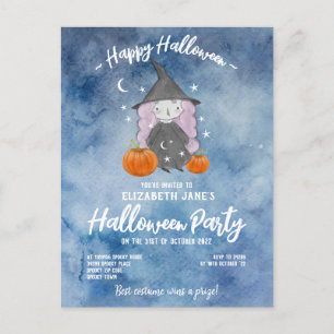 Cartão Postal Pequenas Meninas Que Fazem Festa De Halloween Por 