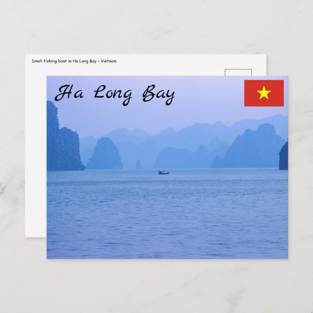 Cartão Postal Pequeno barco de pesca em Ha Long Bay - Vietname,  (Frente/Verso)