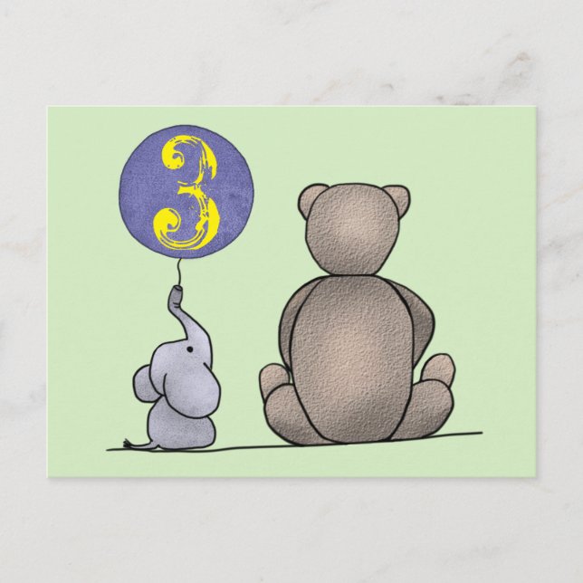 Cartão Postal Pequeno cara faz 3 anos (Frente)