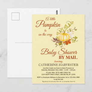 Cartão Postal Pequeno Chá de fraldas Virtual Russo De Abóbora 