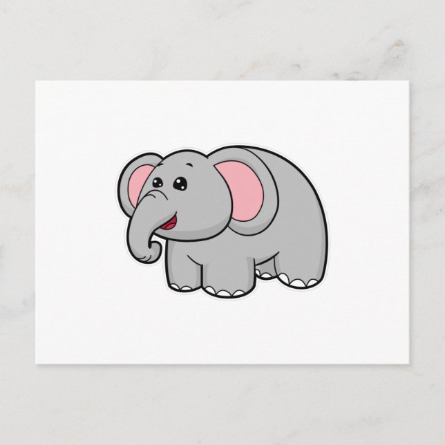 Cartão Postal Pequeno Elefante (Frente)