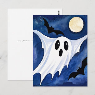 Cartão Postal Pequeno Fantasma Assustador - Halloween 7 - Divers