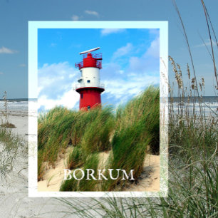 Cartão Postal Pequeno Farol, Borkum, Frísia Oriental, Alemanha