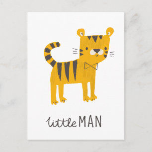 Cartão Postal Pequeno Homem   Gravata Borboleta de Tigre