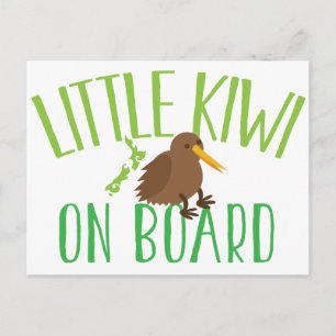 Cartão Postal Pequeno kiwi a bordo (Cute maternidade da Nova Zel