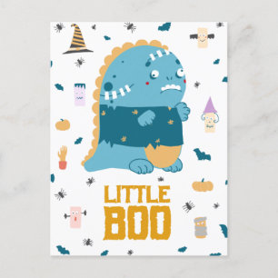 Cartão Postal Pequeno Monstro Azul do Halloween