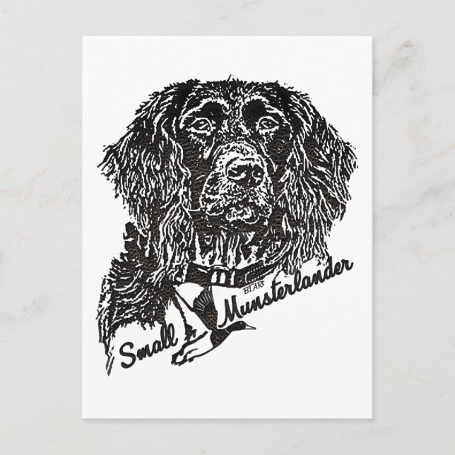 Cartão Postal Pequeno Munsterlander (logotipo)  (Frente)