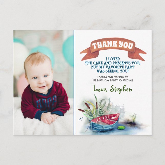 Cartão Postal Pequeno Pescador Obrigado Foto (Frente)