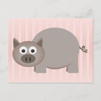 Cartão Postal Pequeno Porco Marrom