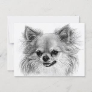 Cartão Postal Pequeno Sorriso - Arte Chihuahua Pintada À Mão