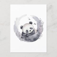 Pequeno Urso De Panda De Bebê Com Cores De Água So