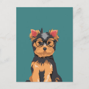 Cartão Postal Pequeno Yorkshire Terrier, Hipster