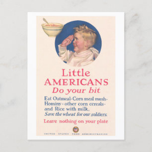 Cartão Postal Pequenos americanos: Clean Plate Club WI Poster