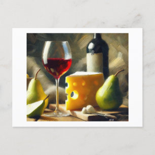 Cartão Postal Peras De Queijo De Vinho,