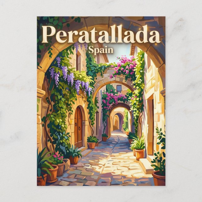 Cartão Postal Peratallada Espanha (Frente)