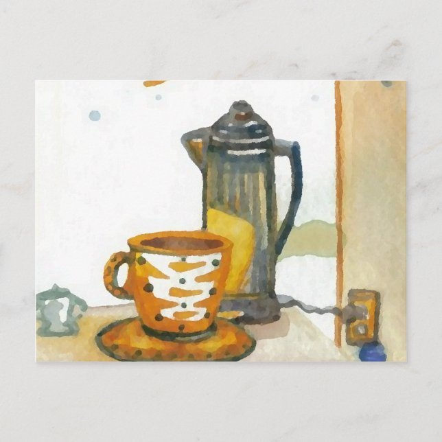 Cartão Postal Percolando Algumas Críquete De CaféArte De Café Di (Frente)