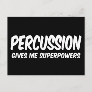 Cartão Postal Percussion superpotências super-heróis musicais