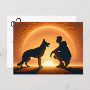 Cartão Postal Perda de simpatia por german shepherd Pet