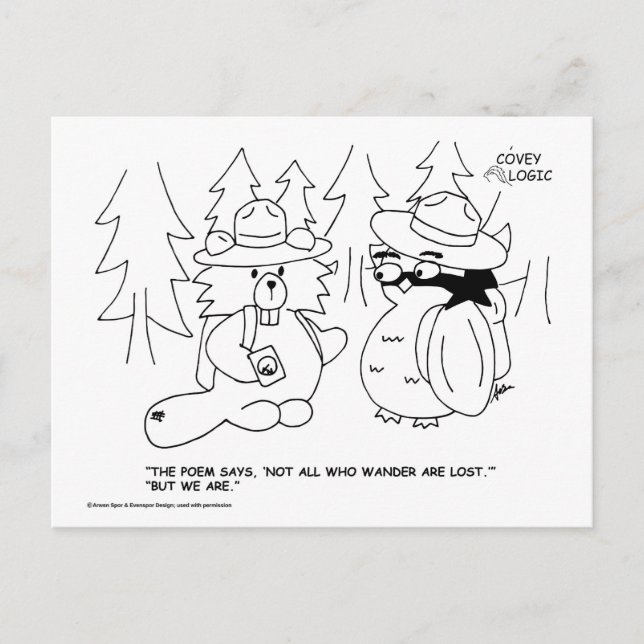 Cartão postal "Perdido" Covey Logic (Frente)