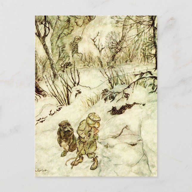 Cartão Postal Perdido na floresta negra por Arthur Rackham (Frente)