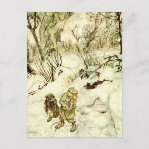 Cartão Postal Perdido nas Florestas Escuras por Arthur Rackham