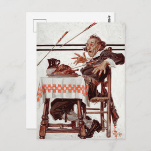 Cartão Postal Peregrino. Ação de Graças da Vintage Art