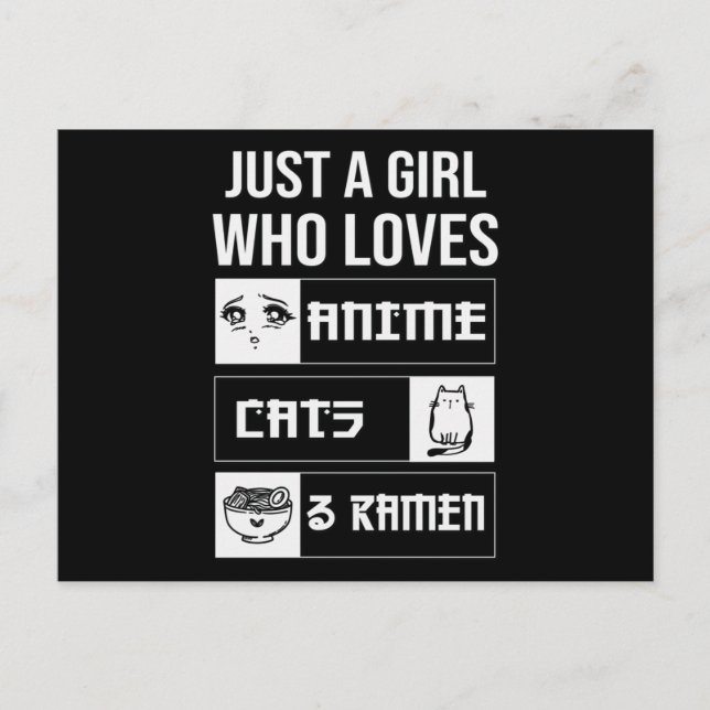 Cartão Postal Perfect Gift Anime, Cats & Ramen (Frente)
